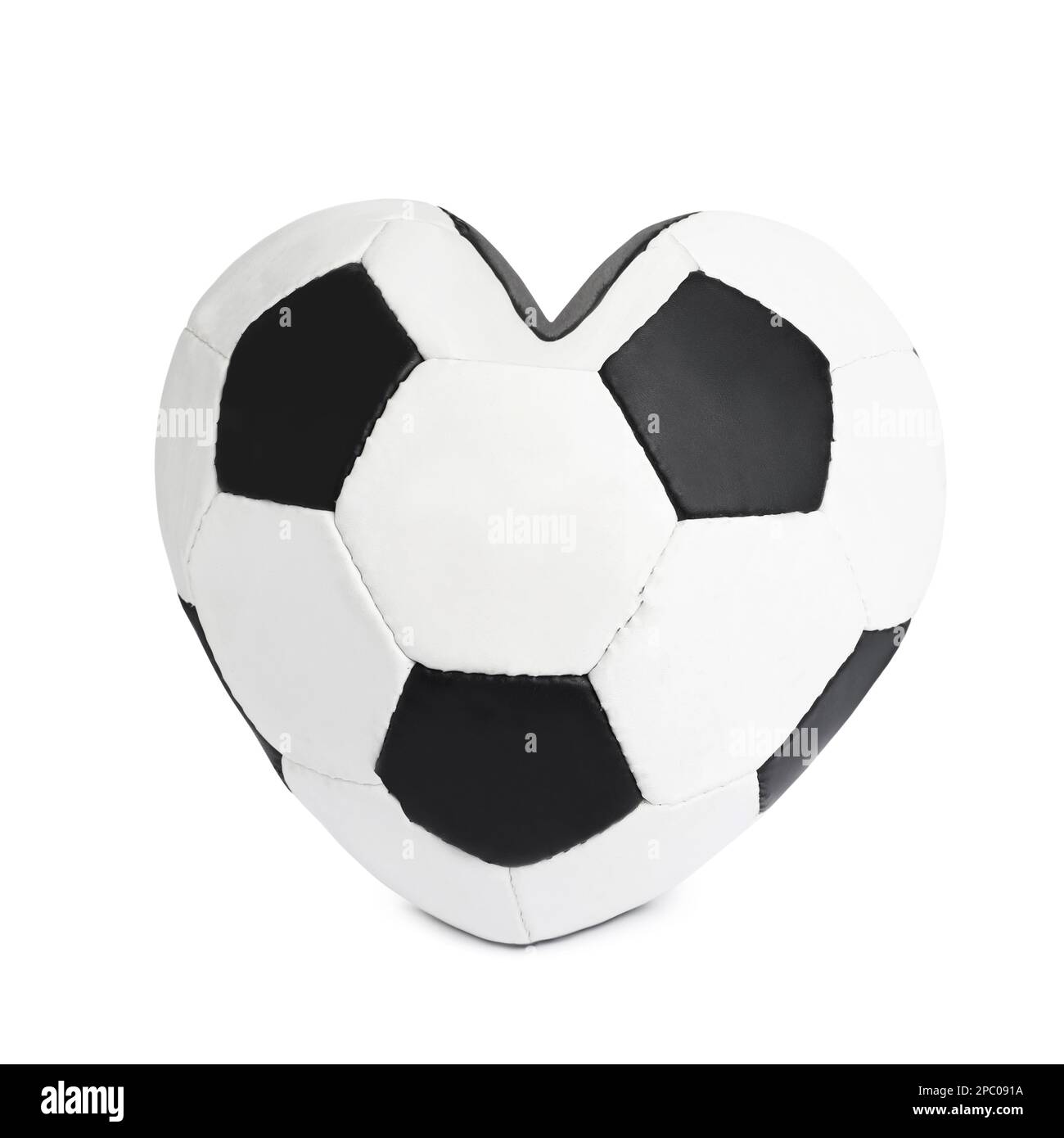 Heart shaped soccer ball isolated on white Stock Photo Alamy