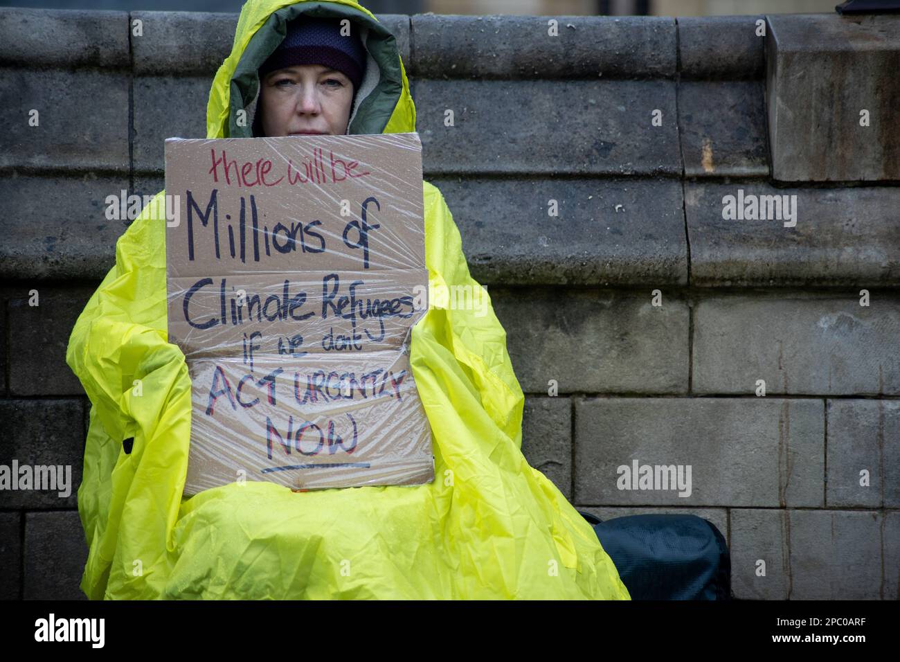 Climate activists stage a protest at Parliament Square.Credit: Sinai Noor / Alamy Stock Photo Stock Photo