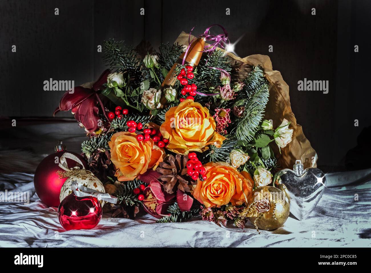 Real nice pretty Christmas and new Year's holiday bouquet like symbol of beauty Stock Photo