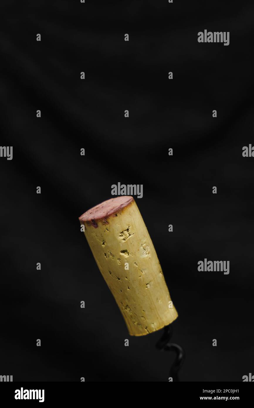 Cork of red wine against dark background with copy space Stock Photo Alamy