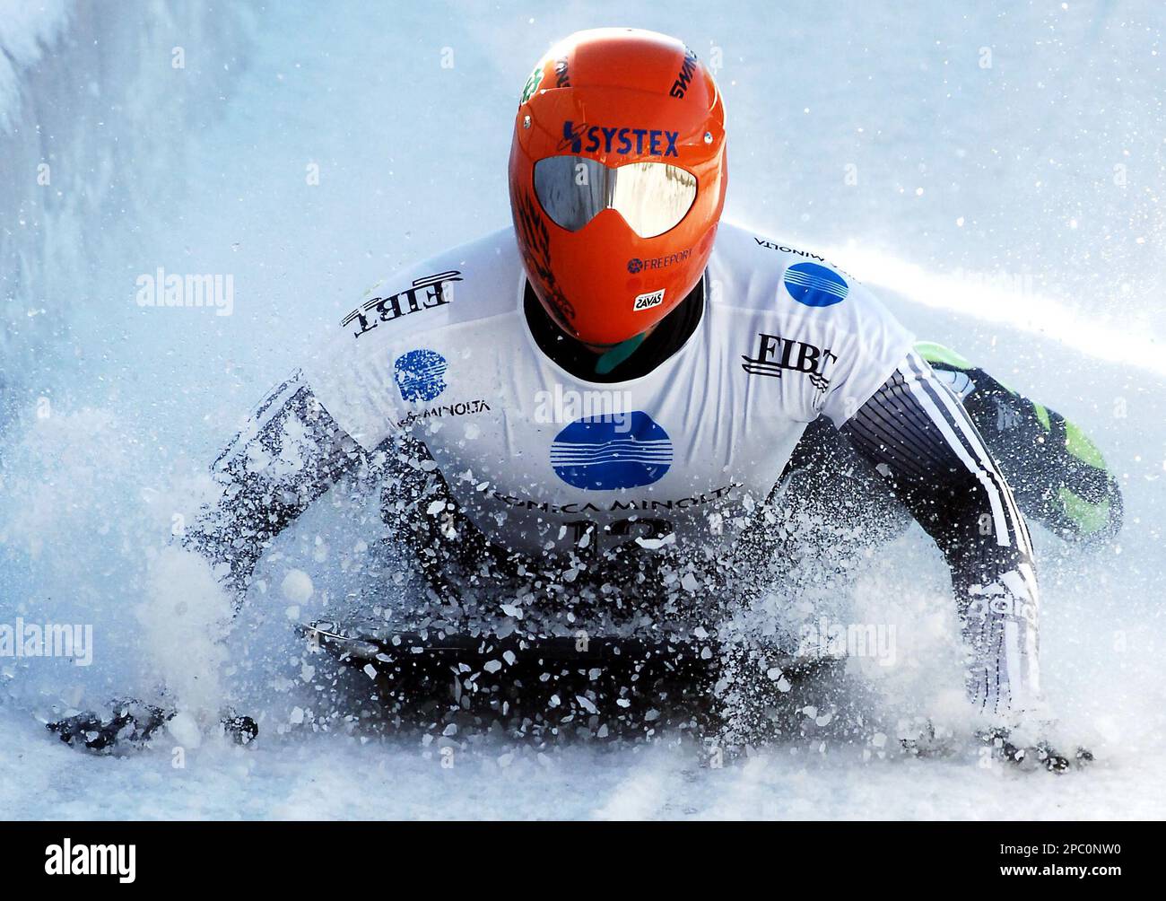 Japan's Kazuhiro Koshi speeds down the course during the