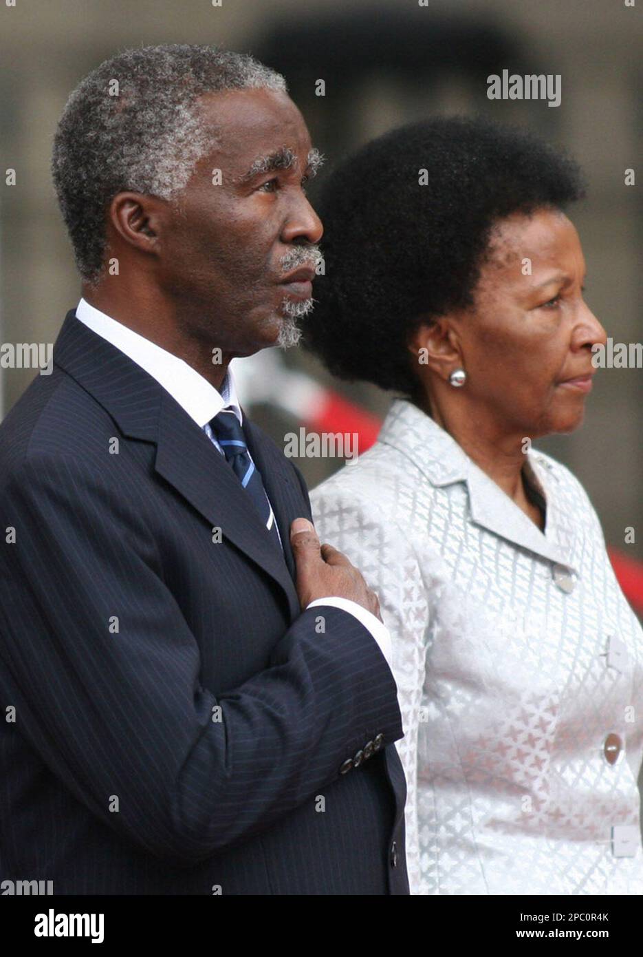 South African President Thabo Mbeki Left And His Wife Zanele Right south-african-president-thabo-mbeki-left-and-his-wife-zanele-right