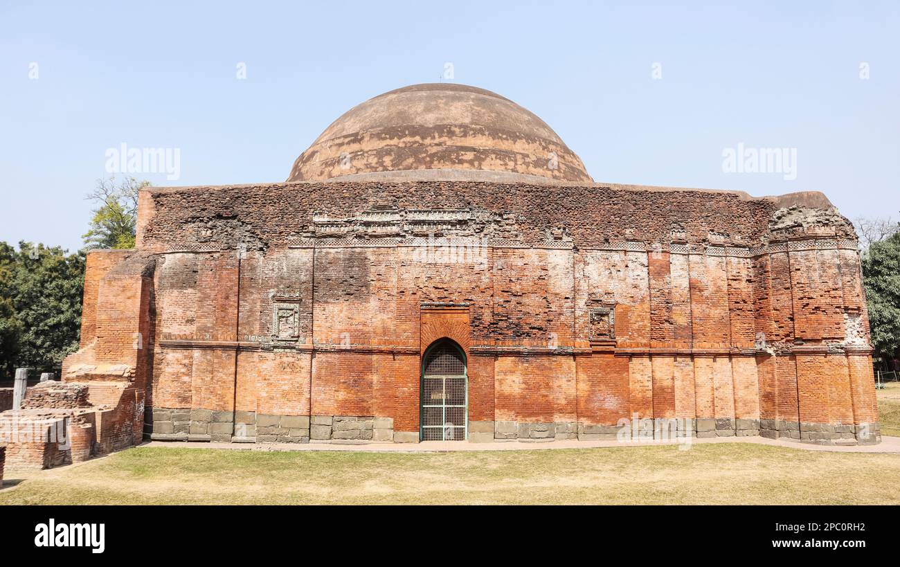 Side View of Chamkan Mosque, Build in Circa 1450 AD, Gour, Malda, West Bengal, India. Stock Photo