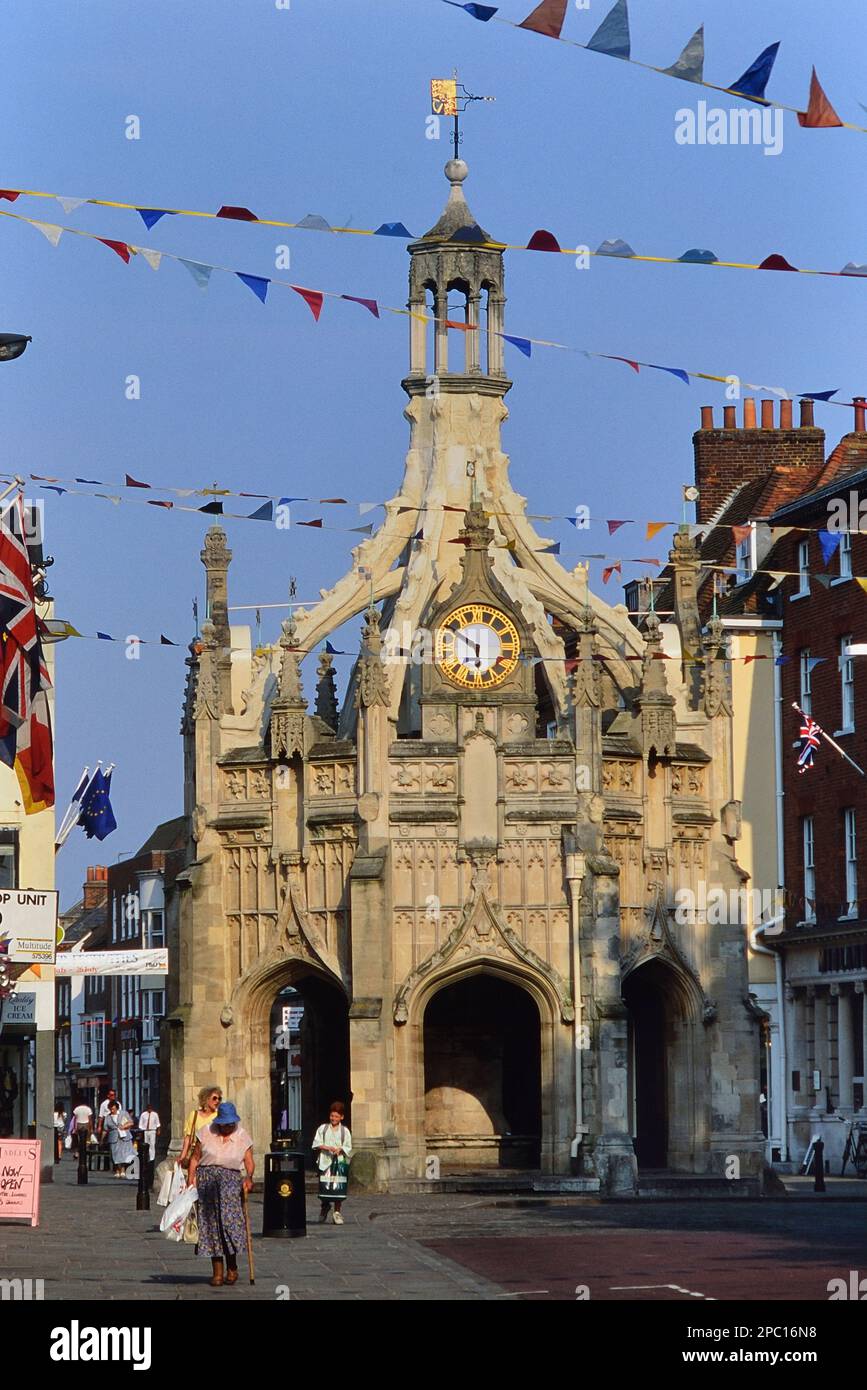 Chichester Cross viewed from West Street, West Sussex, England, UK. Circa 1980's Stock Photo