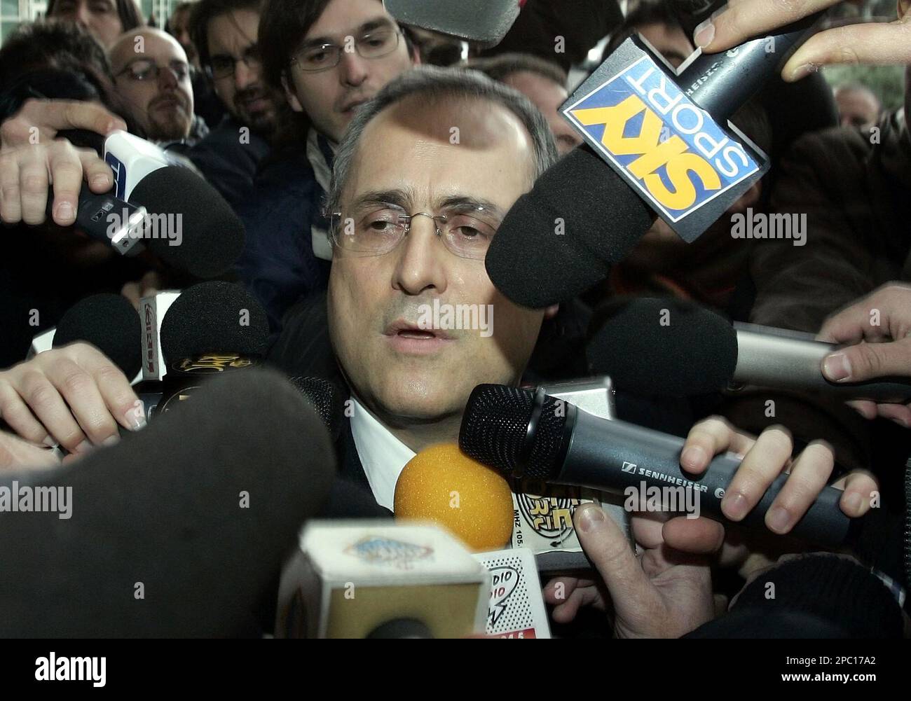 Lazio President Claudio Lotito arrives at a Rome Fiumicino airport ...