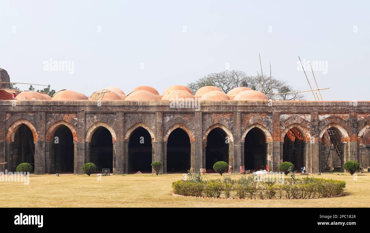 View of Adina Mosque Prayer Hall, Adina, West Bengal, India. Stock Photo