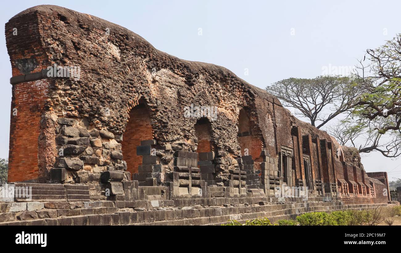 Ruined Outside Wall of Adina Mosque, Adina, West Bengal, India. Stock Photo