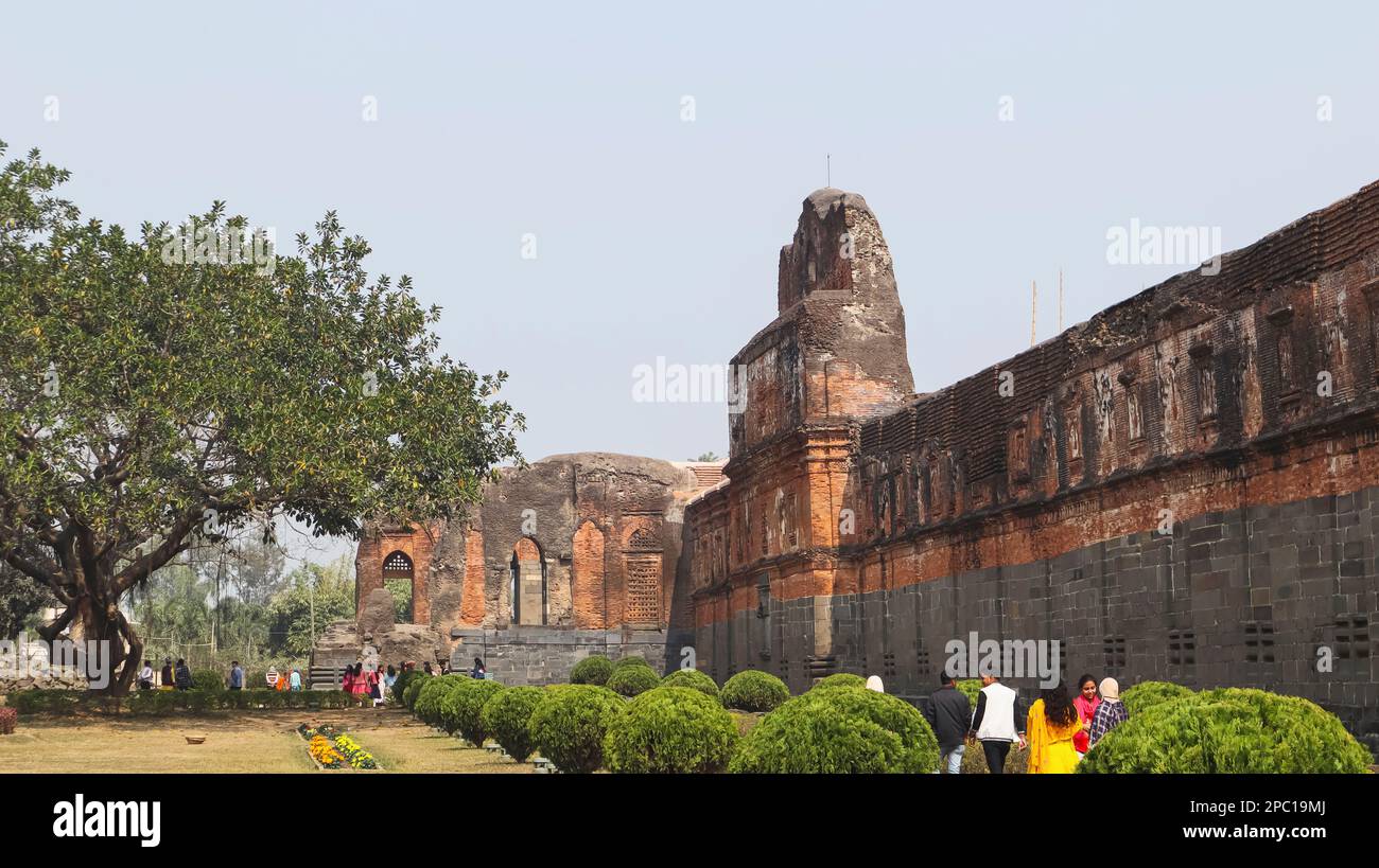 Outside View of Adina Mosque Wall, Adina, West Bengal, India. Stock Photo