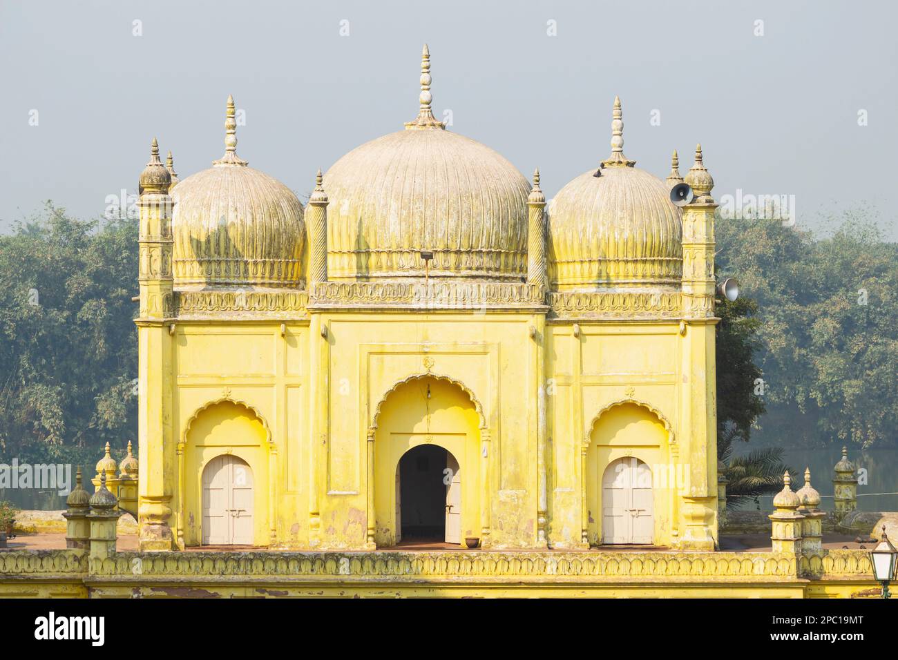 Rear View of Yellow Mosque, Built by Nawab Siraj Ud Daulah in 1757, in the Complex of Hazar Duari Palace, Murshidabad, West Bengal, India. Stock Photo