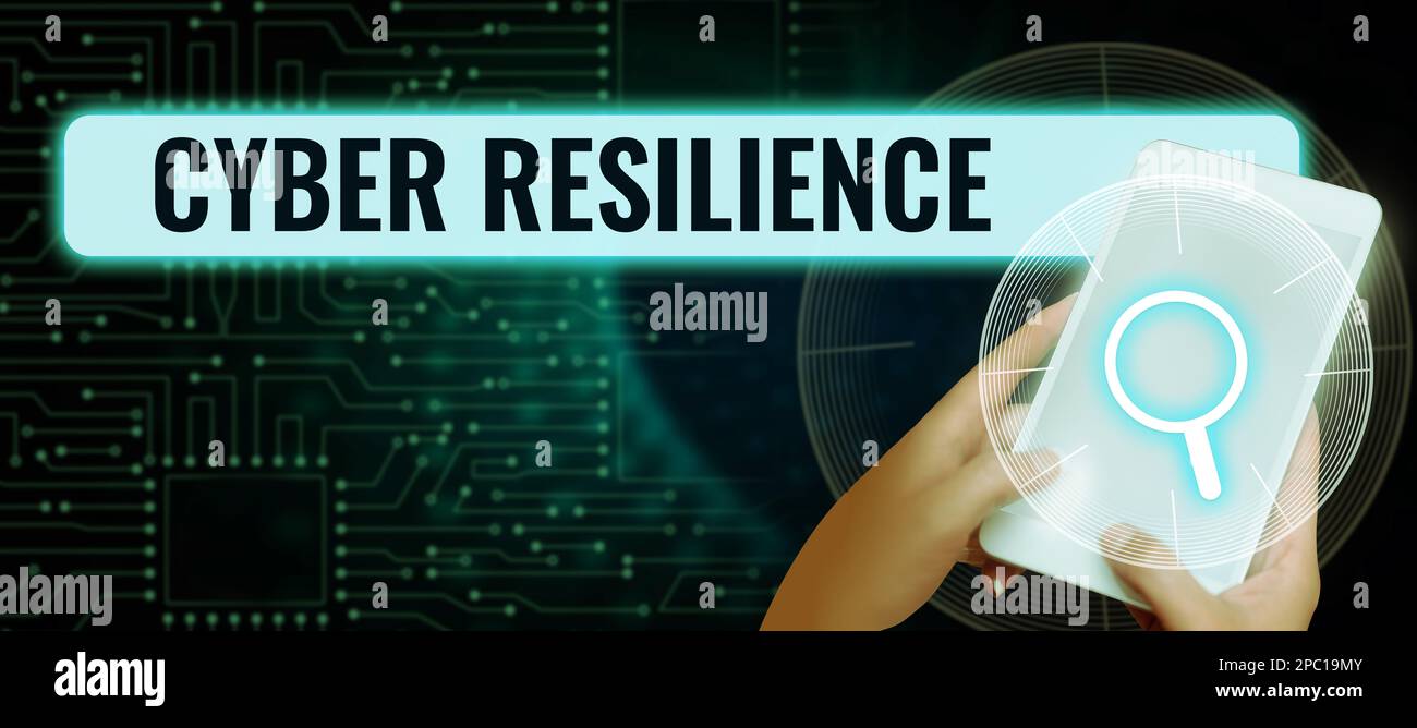 Sign displaying Cyber Resilience. Concept meaning measure of how well