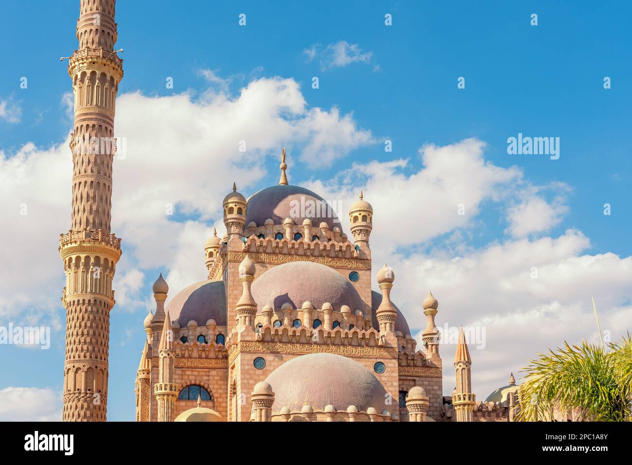 Beautiful Al Mustafa Mosque in the Old City of Sharm El Sheikh in Egypt. Stock Photo