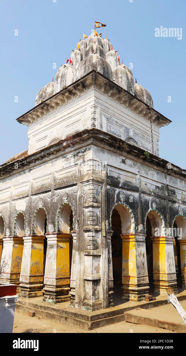 View of old Lakshmi Narayana Temple Inside Nashepur Rajbari, Murdhidabad, West Bengal, India. Stock Photo