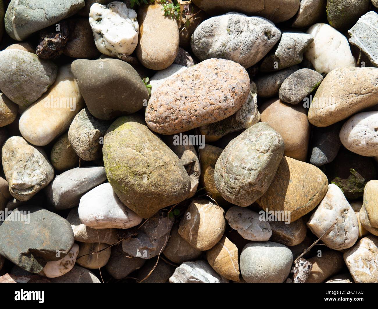 Stones of different colors in sunshine background texture Stock Photo ...