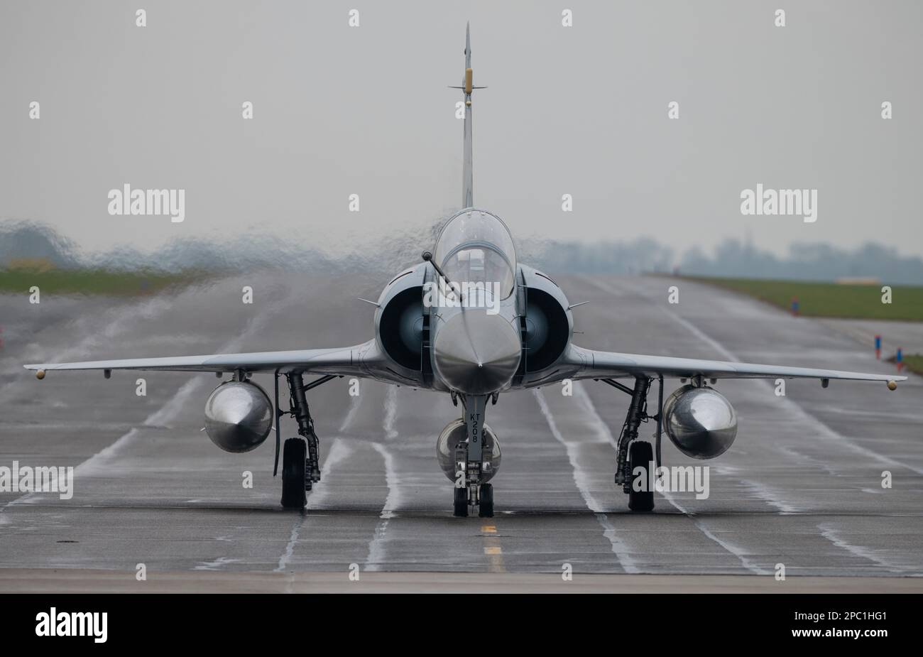 Royal Air Force Waddington, Waddington, Lincolnshire, England. 6th March 2023. Indian Air Force Dassault Mirage 2000TH registration KT-208 taxies ahead of take off, during exercise cobra warrior 2023, Ex-Cobra Warrior 23-1, at Royal Air Force Waddington, Royal Air Force Waddington (Credit Image: ©Cody Froggatt) Stock Photo