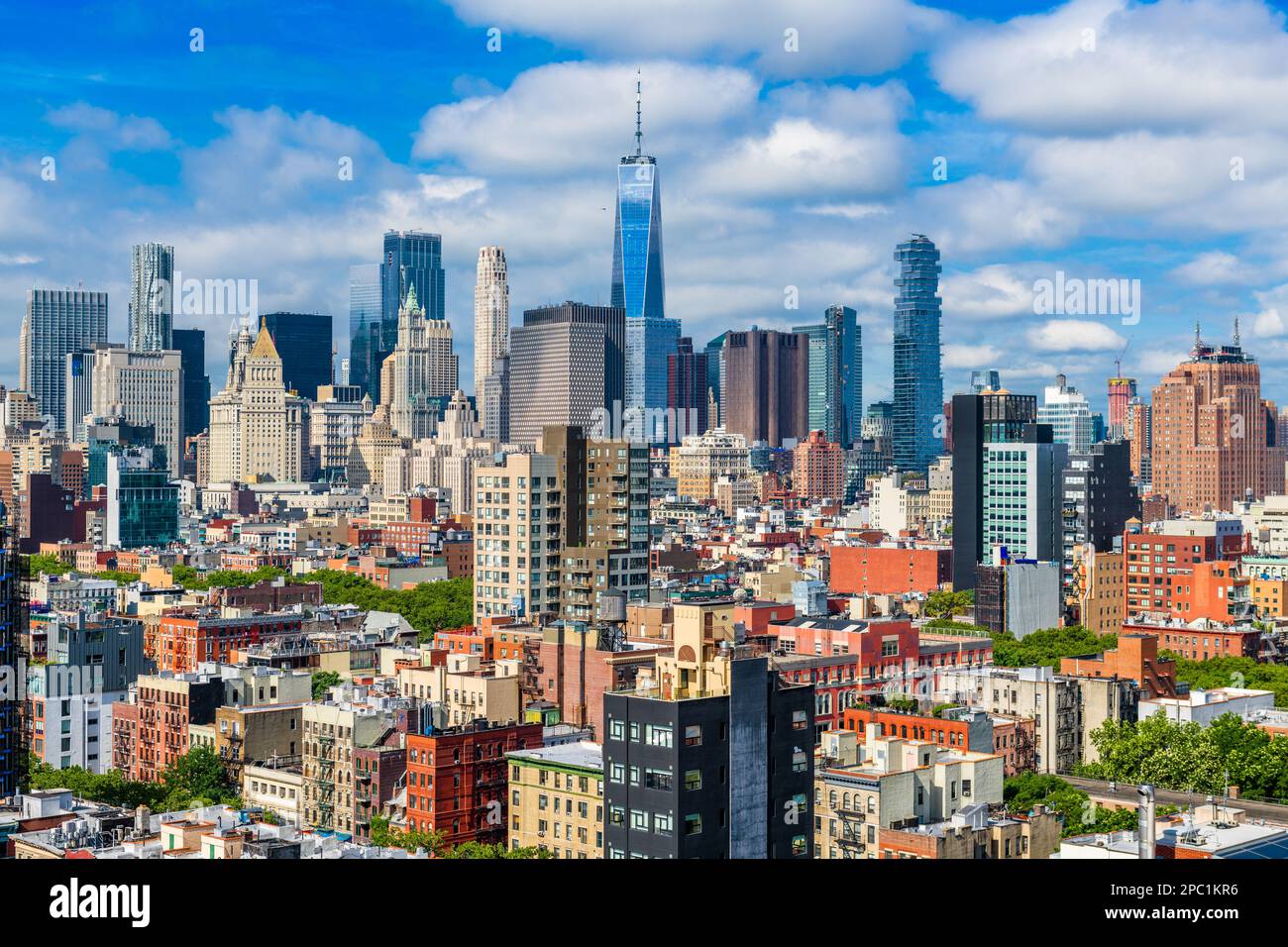 New York, New York, USA skyline of Lower Manhattan from the Lower East Side. Stock Photo