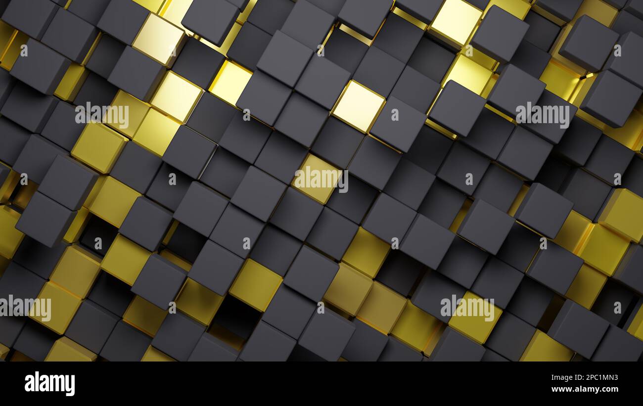 3d rendering abstract background of randomly positioned black and ...