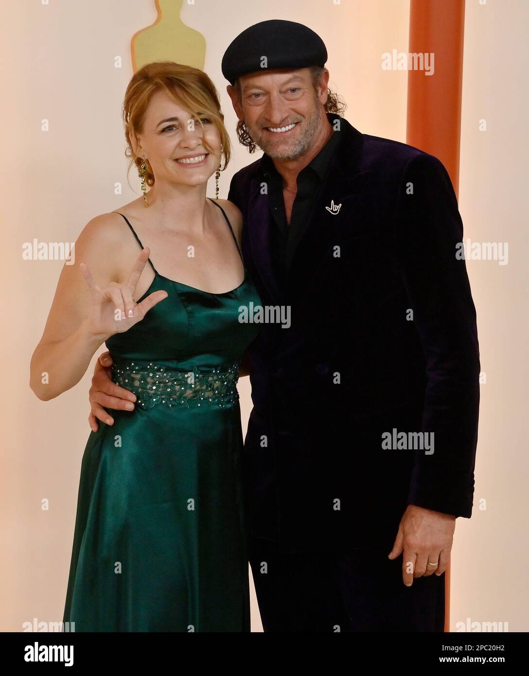 (L R) Deanne Bray and Troy Kotsur attend the 95th annual Academy Awards