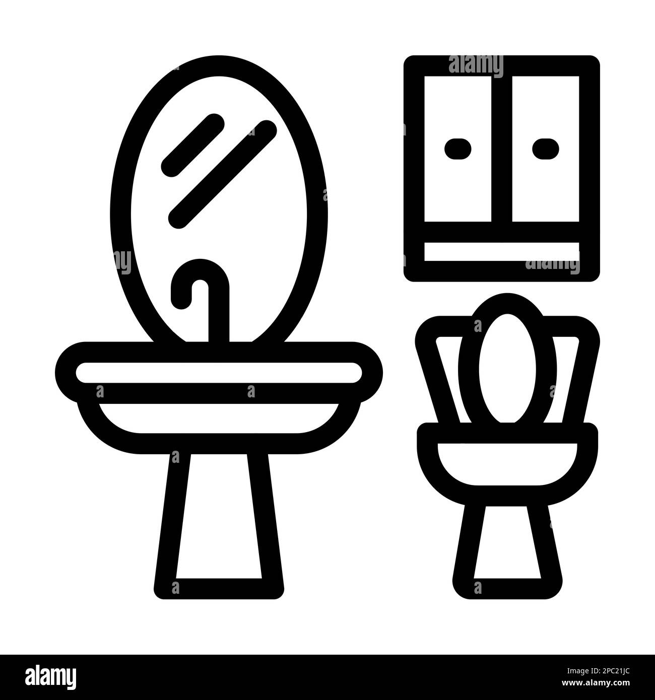 Bathroom Vector Thick Line Icon For Personal And Commercial Use Stock