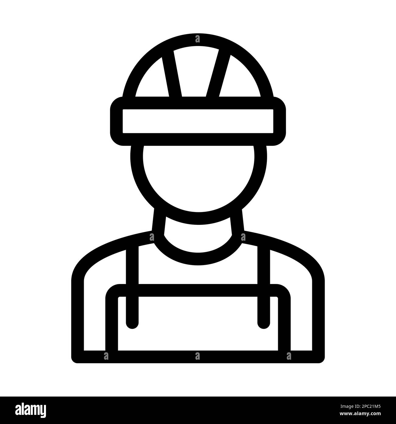 Builder Male Vector Thick Line Icon For Personal And Commercial Use ...