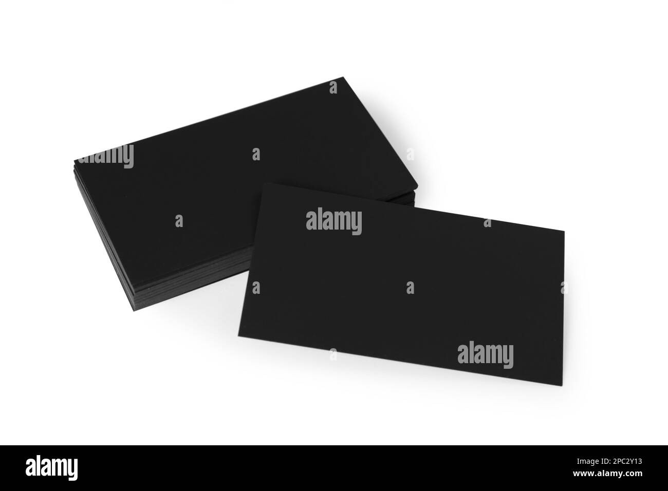 Blank black business cards on white background. Mockup for design Stock Photo Alamy