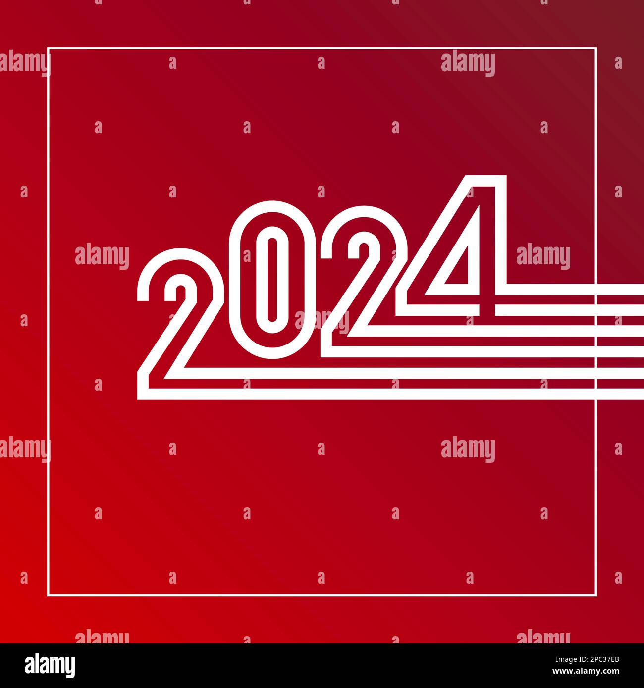 2025 white hand written numbers logo icon text on red background. Happy