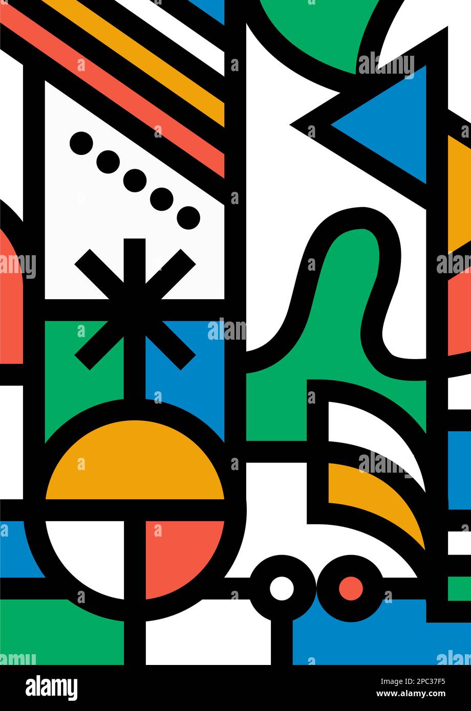 Poster geometric illustration announcement for festival, party ...
