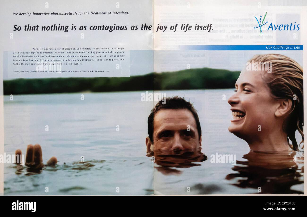 Aventis innovative pharmaceuticals advert in Time magazine May 28, 2001 Stock Photo