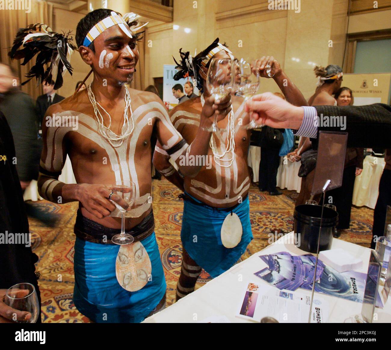 Members of the Bardi tribe, indigenous people from the Kimberley region ...