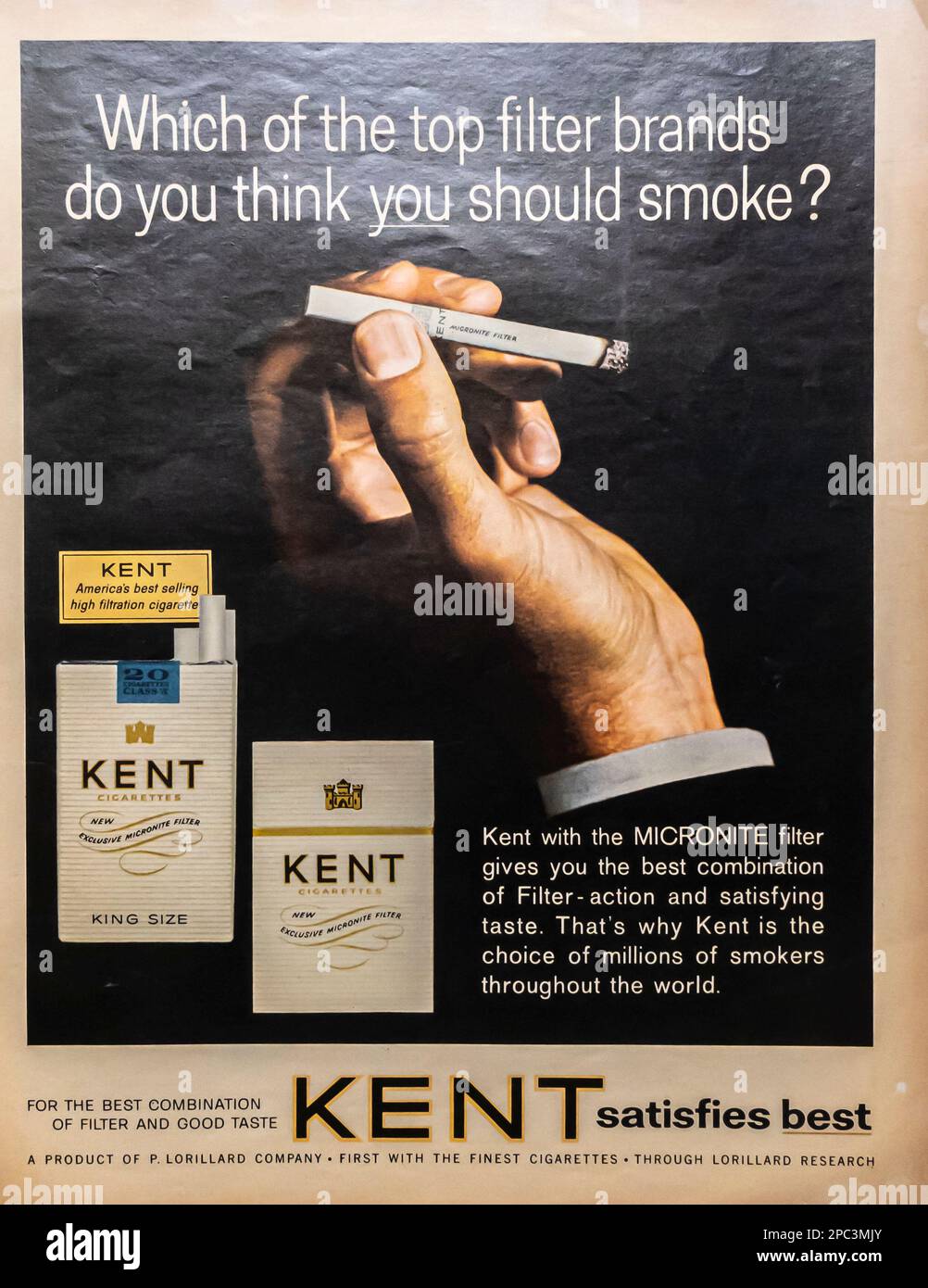 Kent advert in Life magazine June 15, 1964 Stock Photo