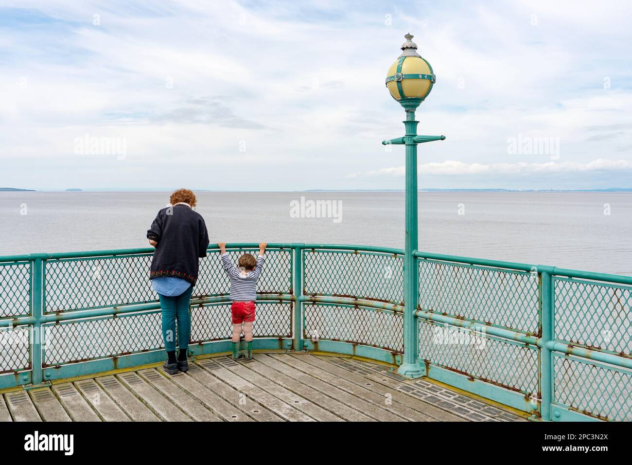 Visitors to Clevedon Pier Stock Photo Alamy