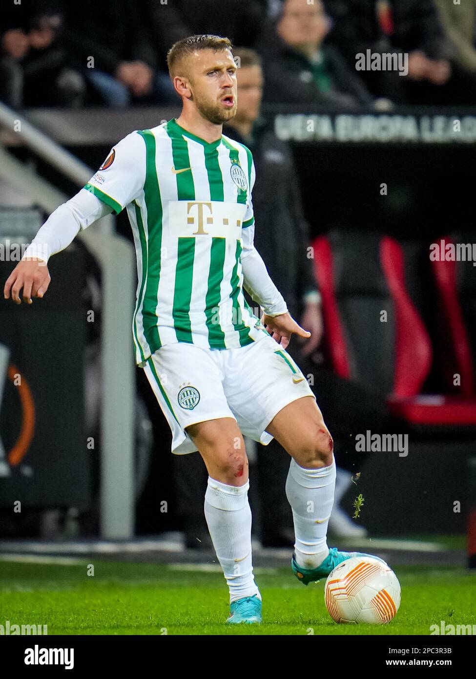 Eldar Civic of Ferencvarosi TC runs with the ball during the