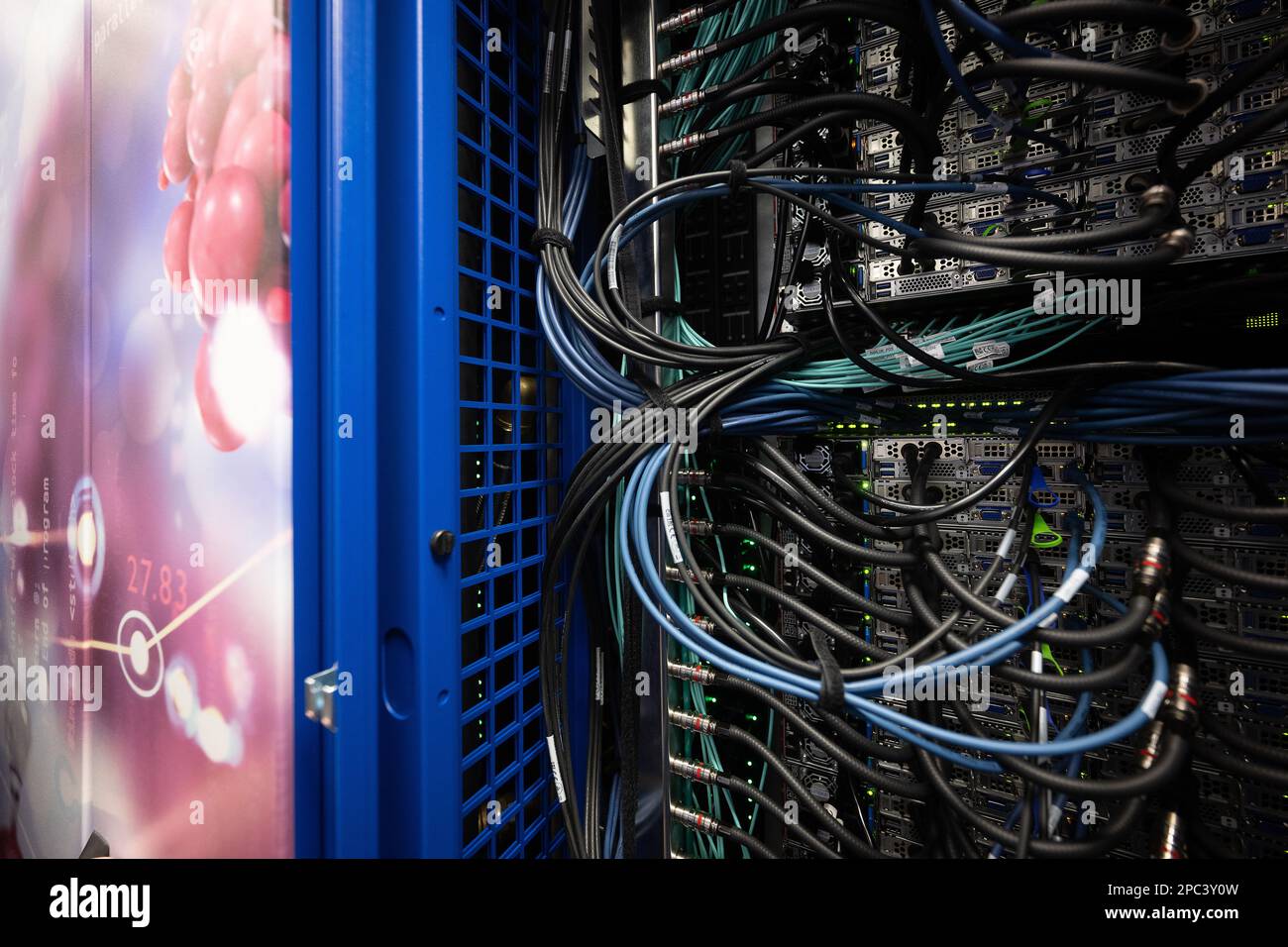 13 March 2023, Rhineland-Palatinate, Mainz: Cabling for data and ...