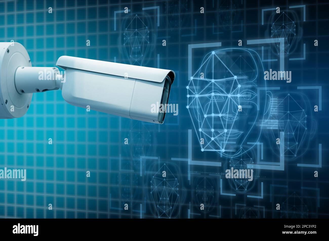 Surveillance camera with face recognition system Stock Photo Alamy