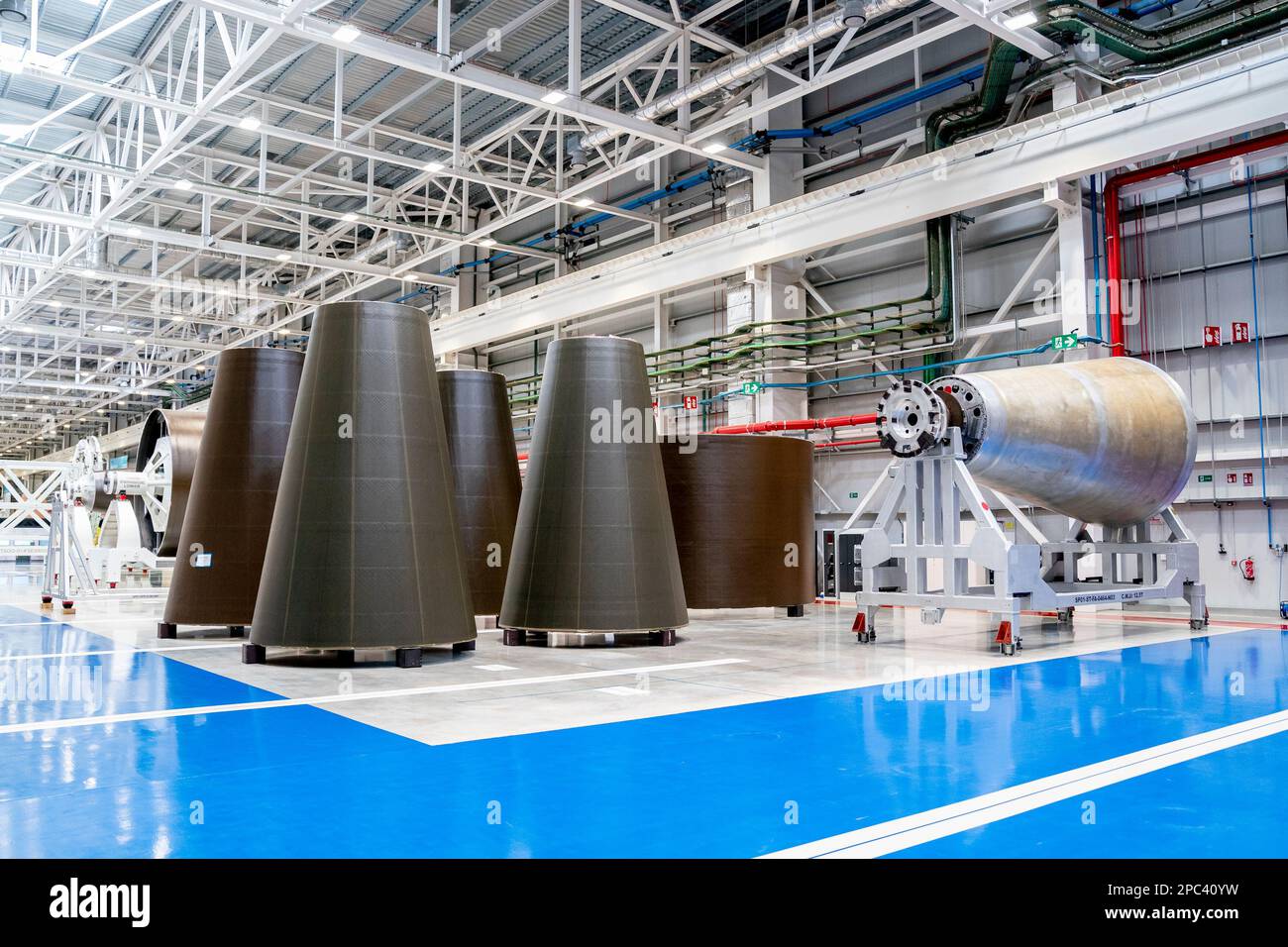 Interior of the Getafe plant of Construcciones Aeronáuticas S.A., on