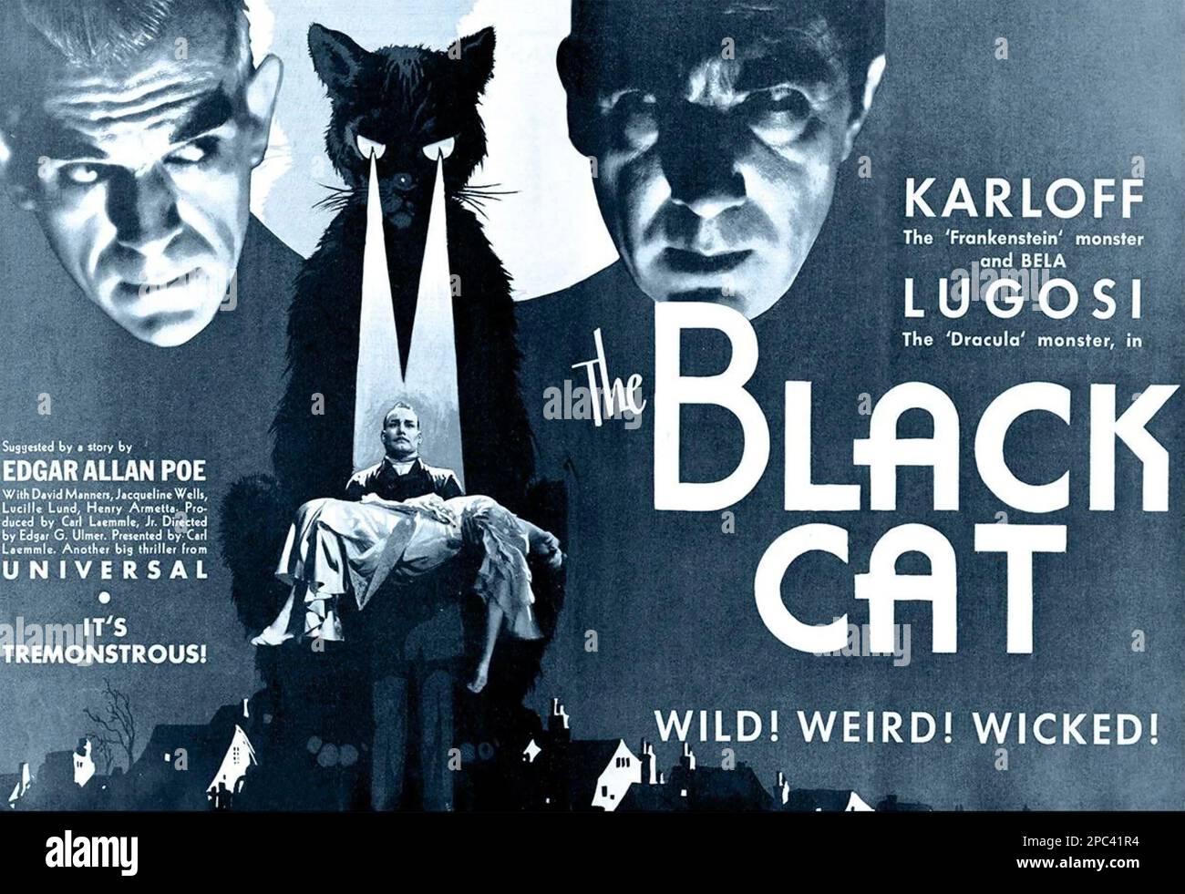 THE BLACK CAT 1934 Universal Pictures film with Boris Karloff and Bela Lugosi Stock Photo
