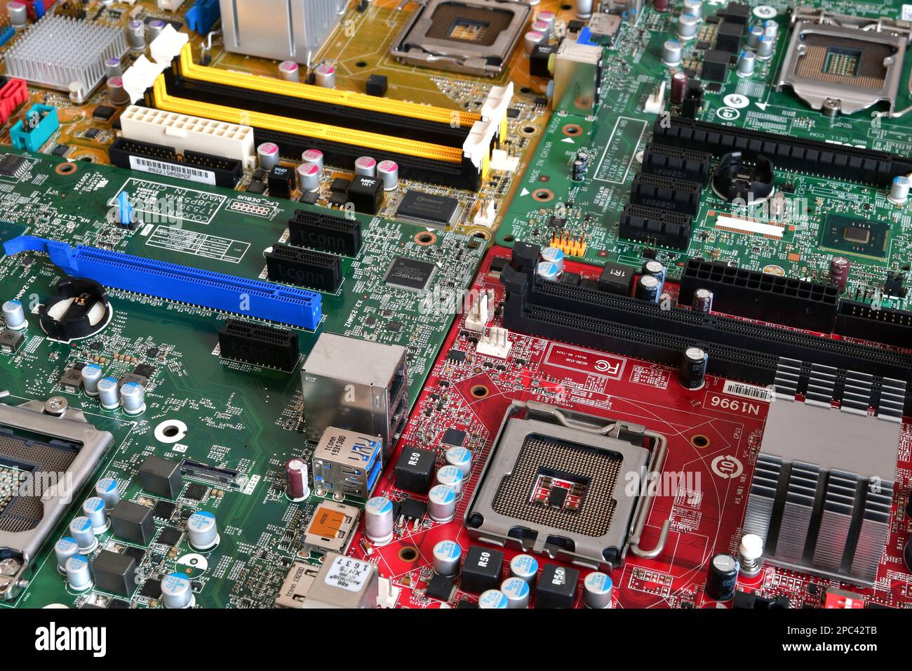 Modern Computer Motherboards. Motherboard digital chip. Technology