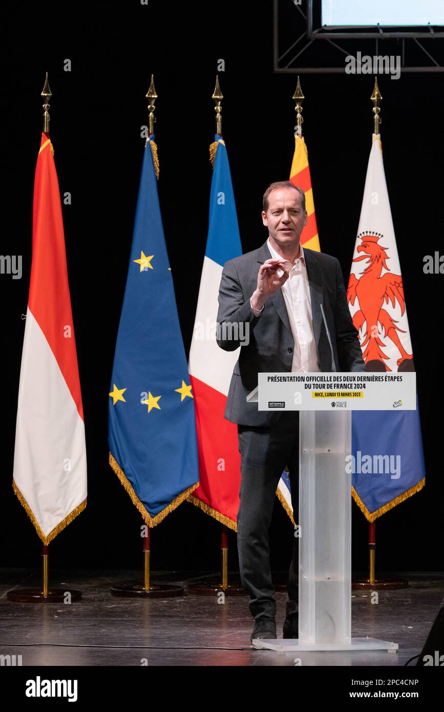 Nice, France. 13th Mar, 2023. Director of the Tour de France Christian