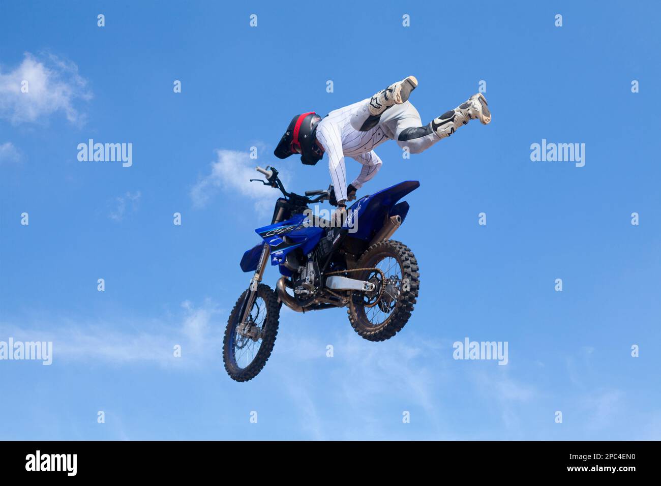 Pleyber-Christ, France - August, 28 2022: Biker doing a freestyle trick  with his dirt bike Stock Photo - Alamy