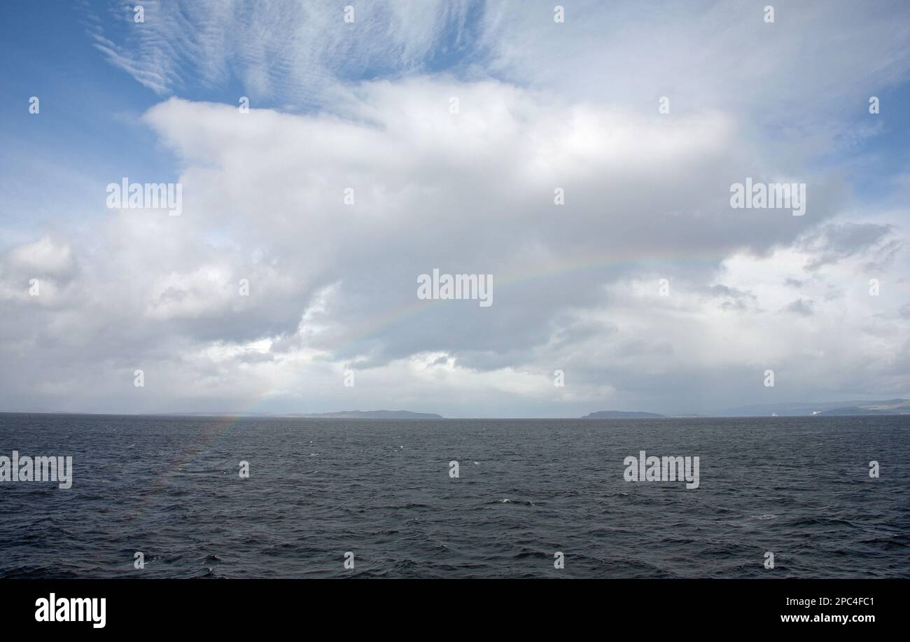 Rainbow The Forth of Clyde viewed from the ferry Caledonian Isles ...