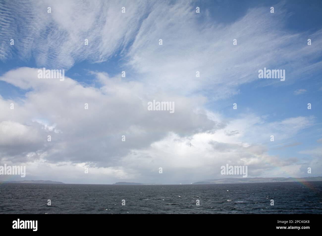 Rainbow The Forth of Clyde viewed from the ferry Caledonian Isles ...