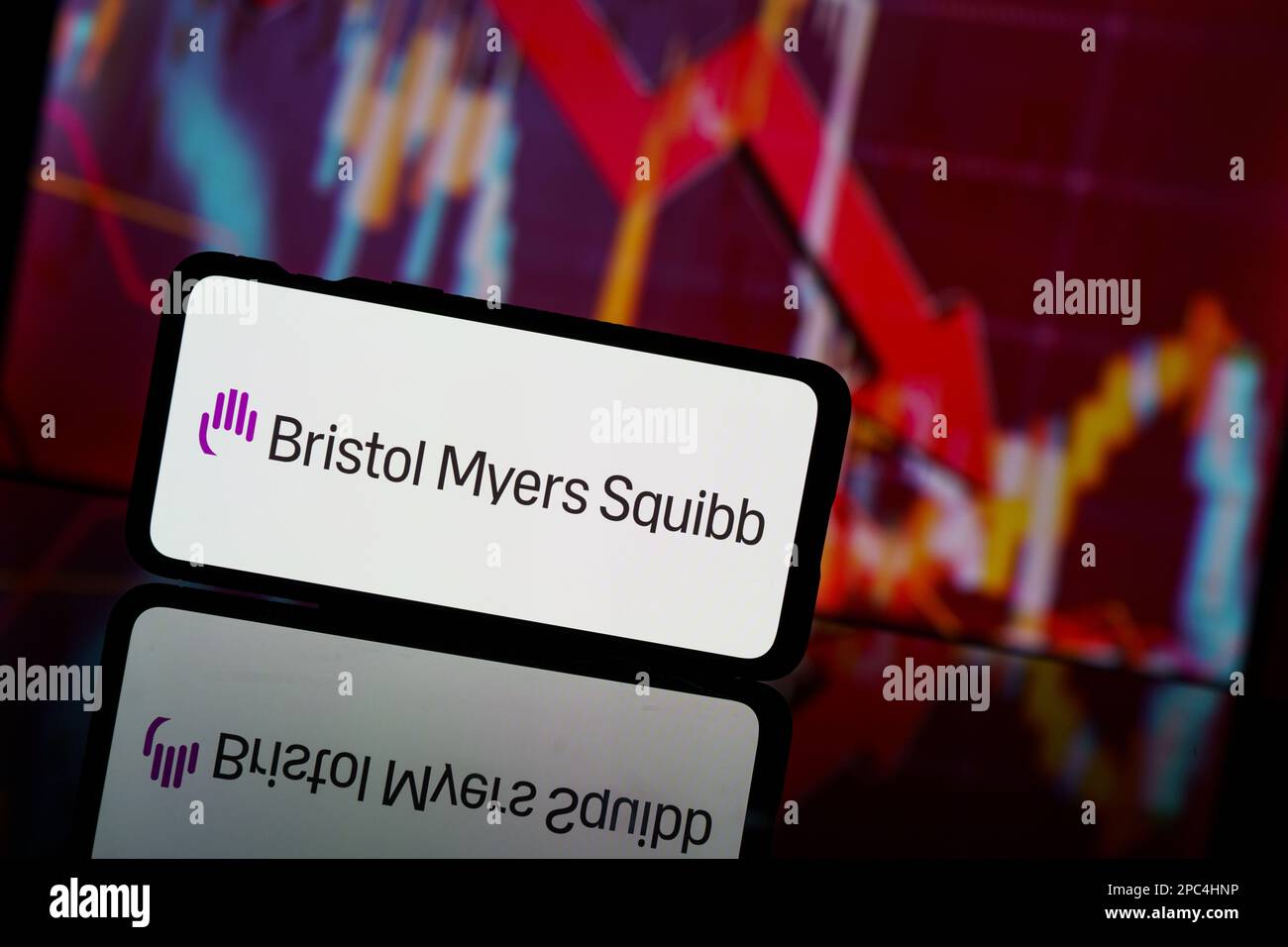 Paris, France 2023 March 13 Bristol Myers Squibb company shares go