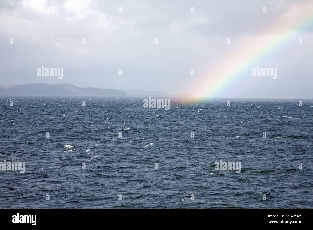 Rainbow The Forth of Clyde viewed from the ferry Caledonian Isles ...