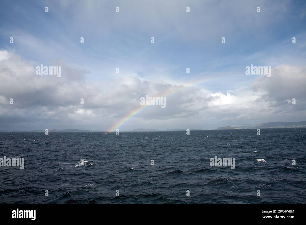Rainbow The Forth of Clyde viewed from the ferry Caledonian Isles ...