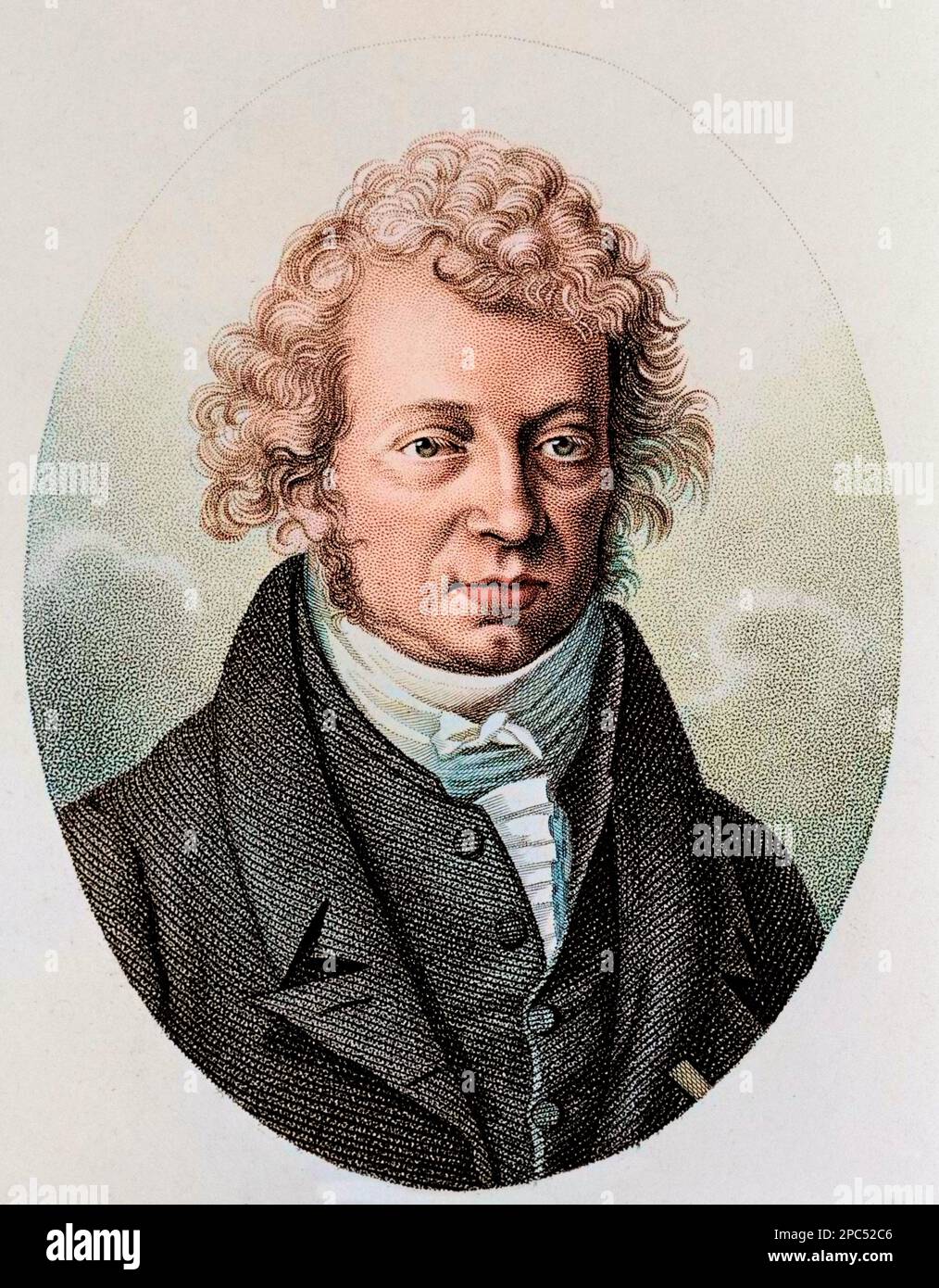 Portrait de Andre Marie Ampere (1775-1836) physicien francais - Andre-Marie Ampere (1775-1836), French physicist and pioneer of electrodynamics - Gravure Stock Photo