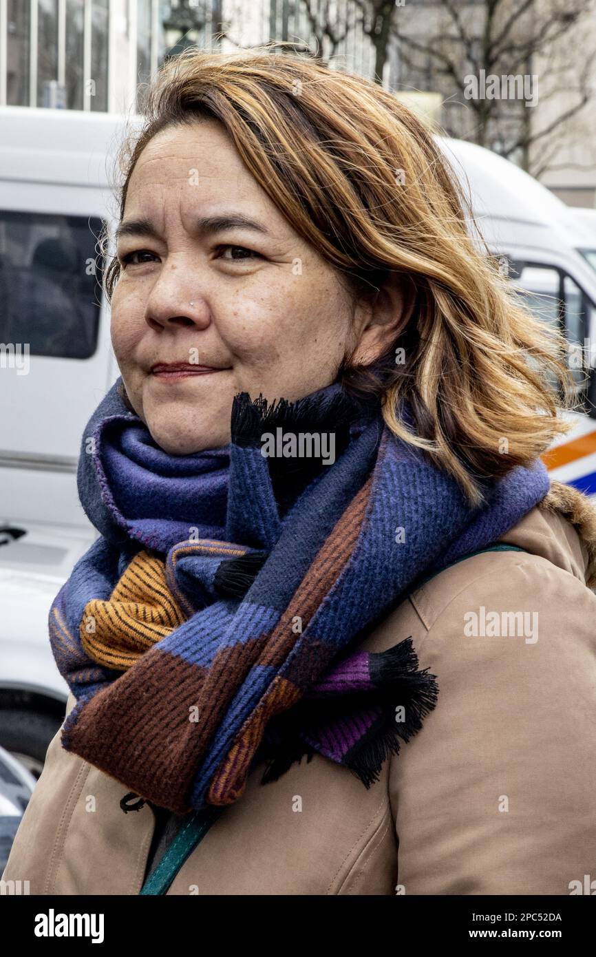 Sotieta Ngo pictured during the requisition of a public building to offer  solidarity accommodation to the fifty or so asylum seekers currently  without housing solutions (following the evictions from the canal and