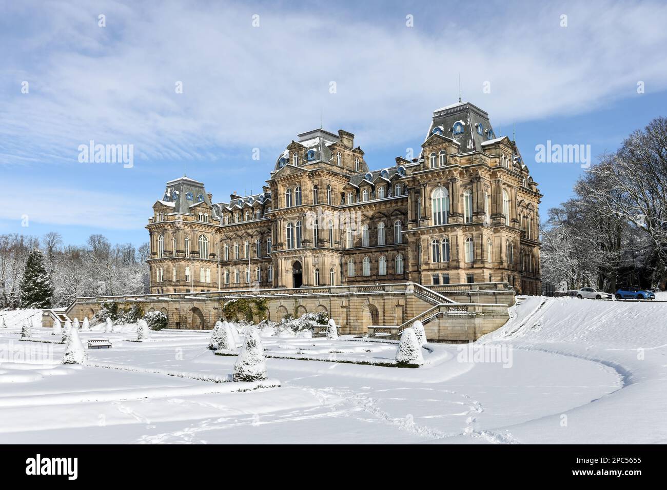 The Bowes Museum in Winter, Barnard Castle, Teesdale, County Durham, UK Stock Photo Alamy