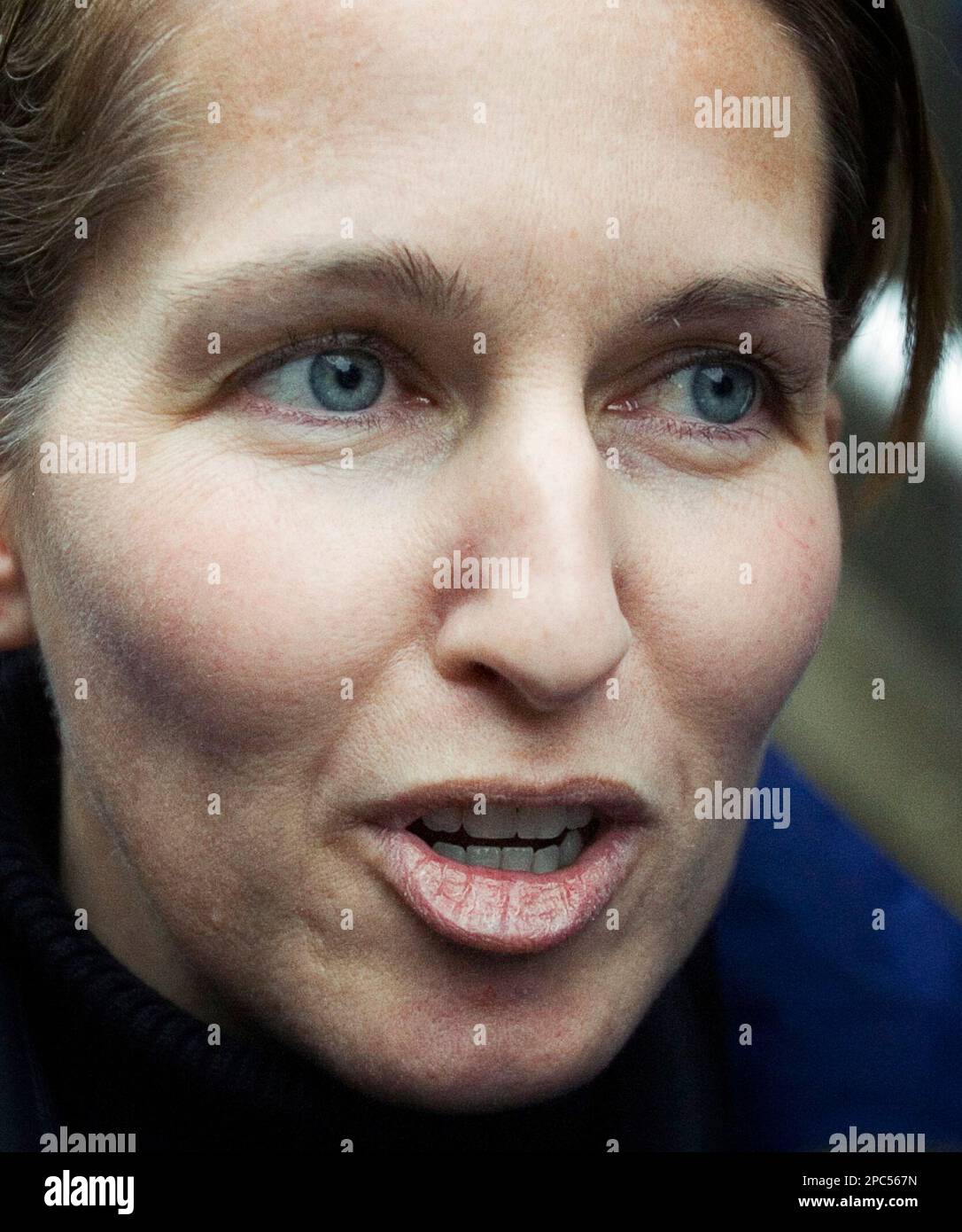 Olympic gold medallist Myriam Bedard leaves the Quebec City courthouse