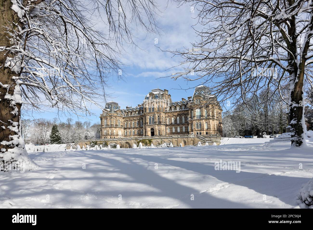 The Bowes Museum in Winter, Barnard Castle, Teesdale, County Durham, UK Stock Photo Alamy