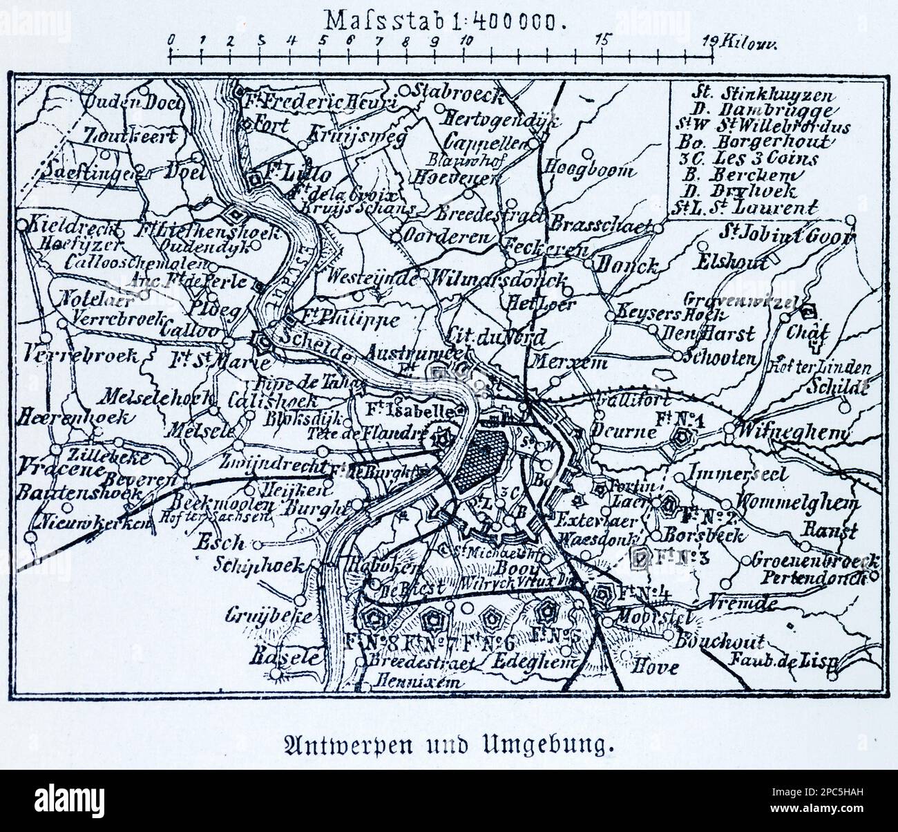 City map of Antwerp and its surroundings,Antwerp, Belgium, Central