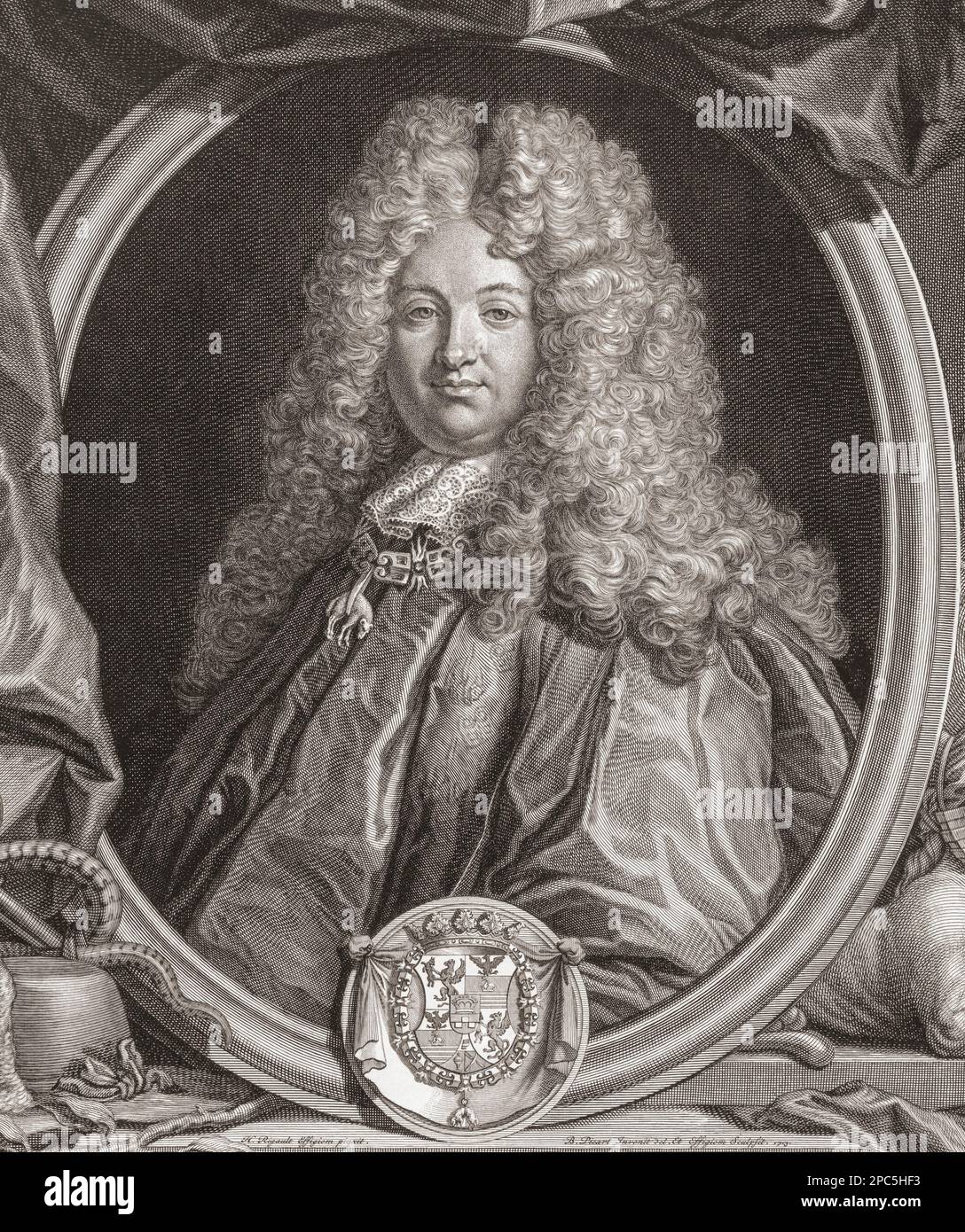 Philipp Ludwig Wenzeslaus Reichsgraf von Sinzendorf, 1671 - 1742.  Austrian diplomat.  Court Chancellor for foreign affairs of the Habsburg monarchy.  After a print by Bernard Picart from the work by Hyacinthe Rigaud Stock Photo